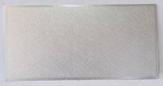 400mm x 350mm 16" x 14" Rectangle 4mm Cake Card Silver - 119 LEFT